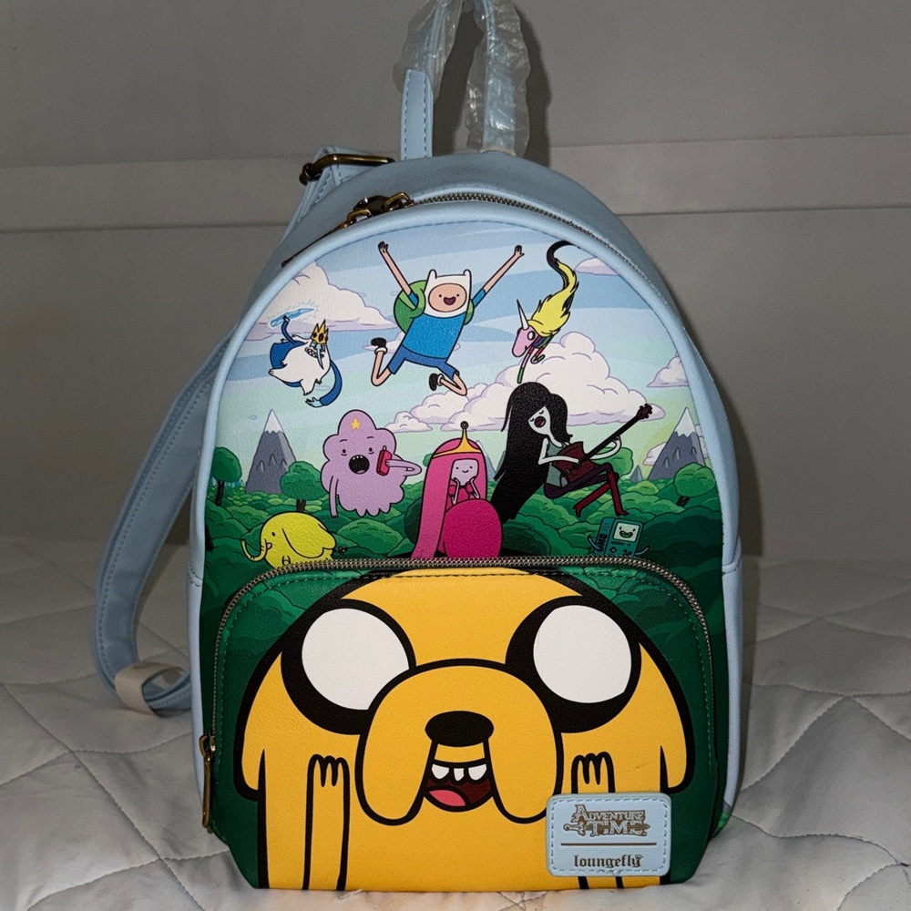 Loungefly Adventure Time Blue and Yellow Backpack
